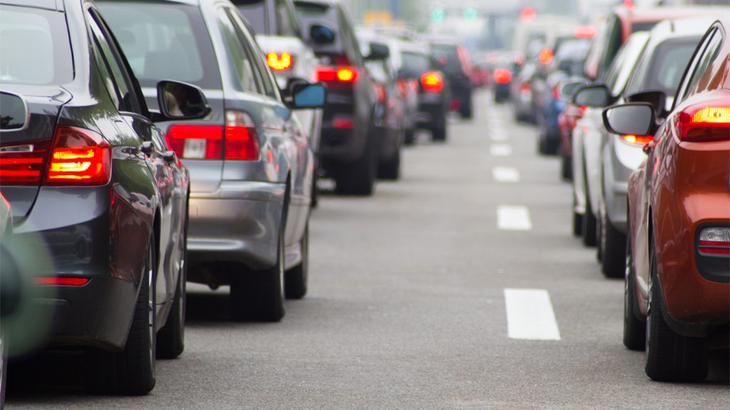 Cars in traffic jam